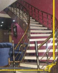 پله ورقی با روکش سنگ