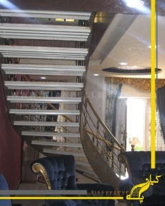 پله ورقی با روکش سنگ